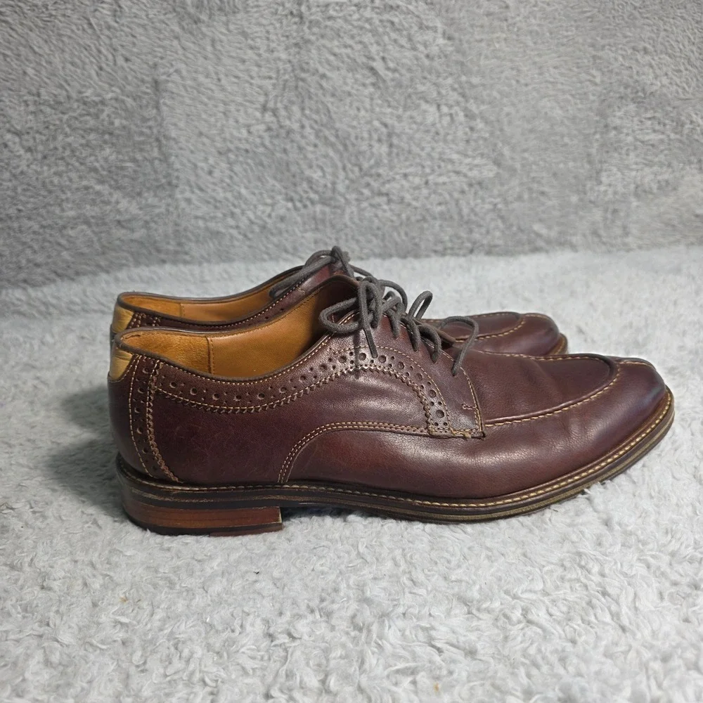 Johnston & Murphy Mens Brown Leather Wingtip Sheepskin Dress Shoes‎ Size 8.5